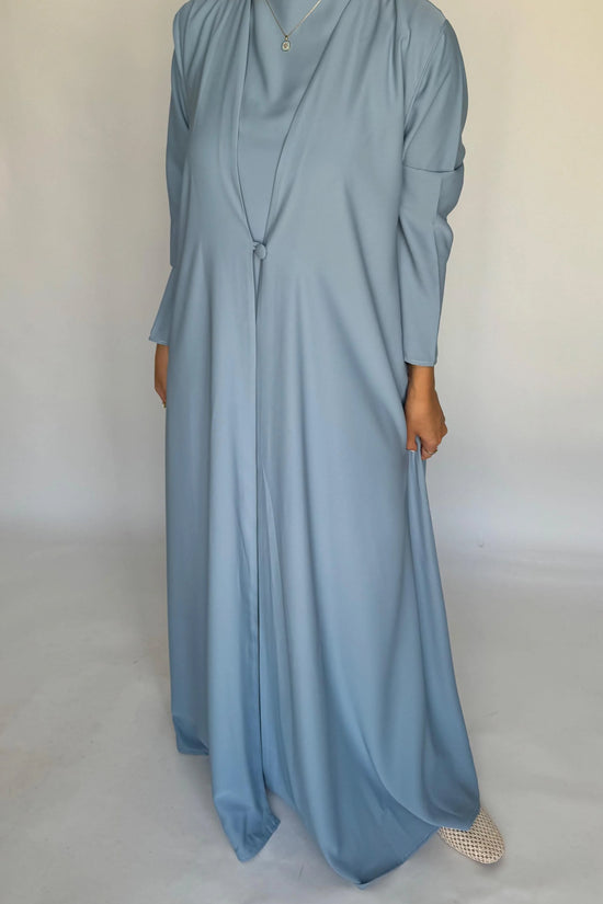 Baby Blue Soft Crepe Abaya, With Matching Under Abaya Dress & Shaila