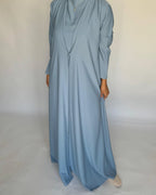 Baby Blue Soft Crepe Abaya, With Matching Under Abaya Dress & Shaila