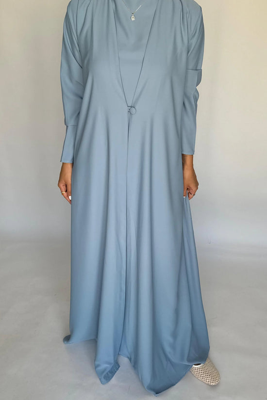 Baby Blue Soft Crepe Abaya, With Matching Under Abaya Dress & Shaila