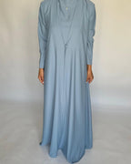 Baby Blue Soft Crepe Abaya, With Matching Under Abaya Dress & Shaila