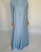 Baby Blue Soft Crepe Abaya, With Matching Under Abaya Dress & Shaila