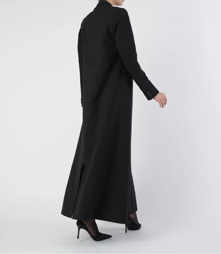 Black Blazer with Pinstripe Detailing