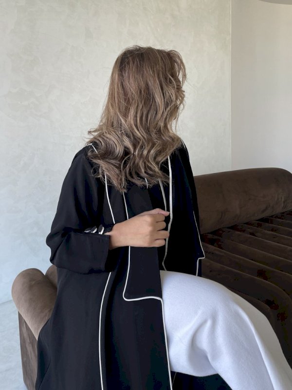 Blazer Abaya with White Piping