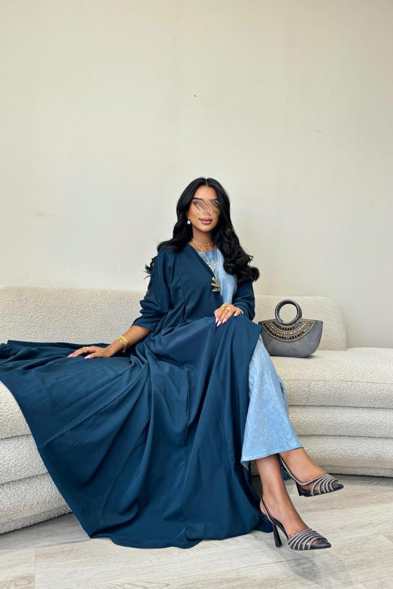 Teal Cloche cut Abaya with Shaila