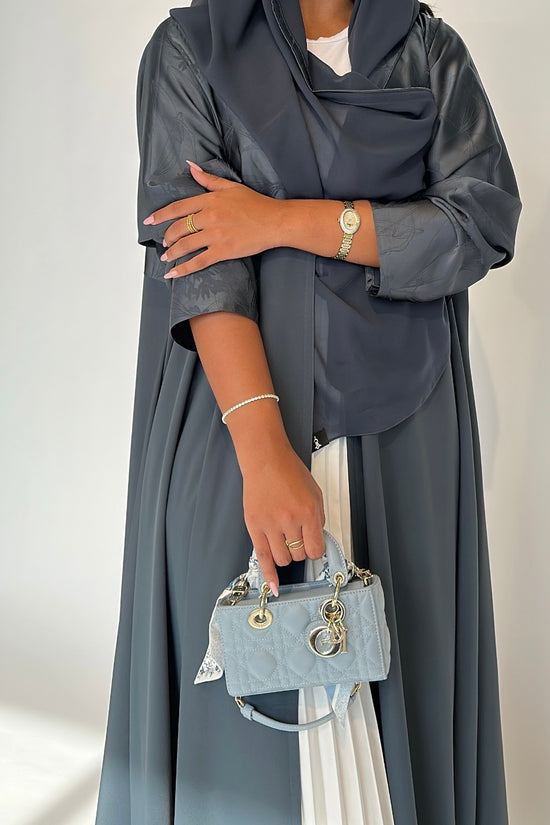 Flared cut with a collar Abaya - Green
