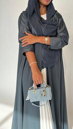 Flared cut with a collar Abaya - Green