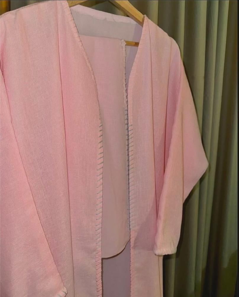 Pink Soft Linen daily wear Abaya