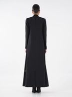Luxury Black Satin Lapel Blazer Abaya