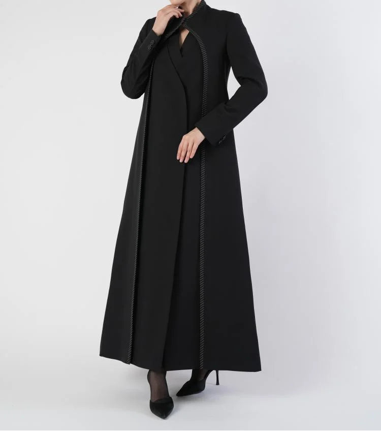 Black Blazer with Pinstripe Detailing