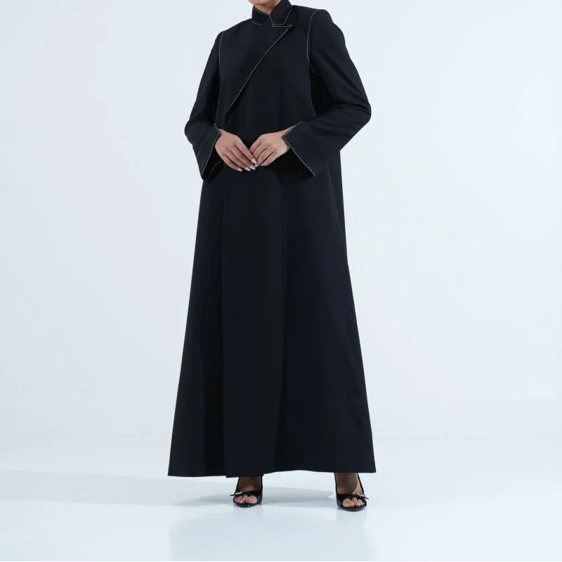 Hand-Embroidered Blazer Abaya