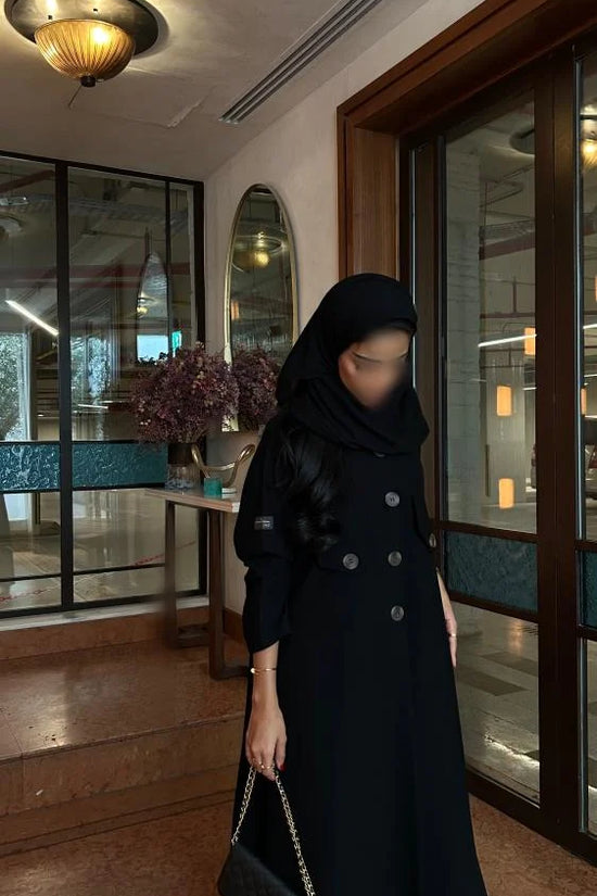 Black Coat Design with button details