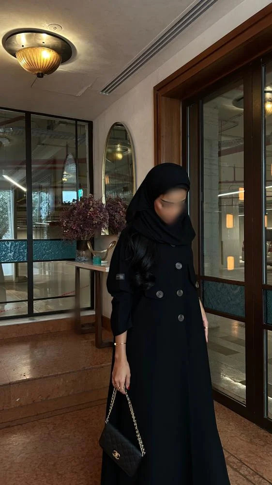 Black Coat Design with button details