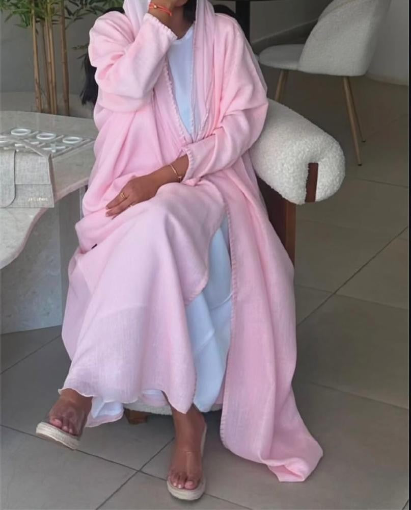 Pink Soft Linen daily wear Abaya