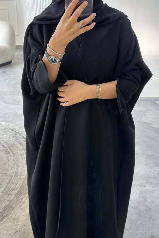 Black buttons classic Abaya