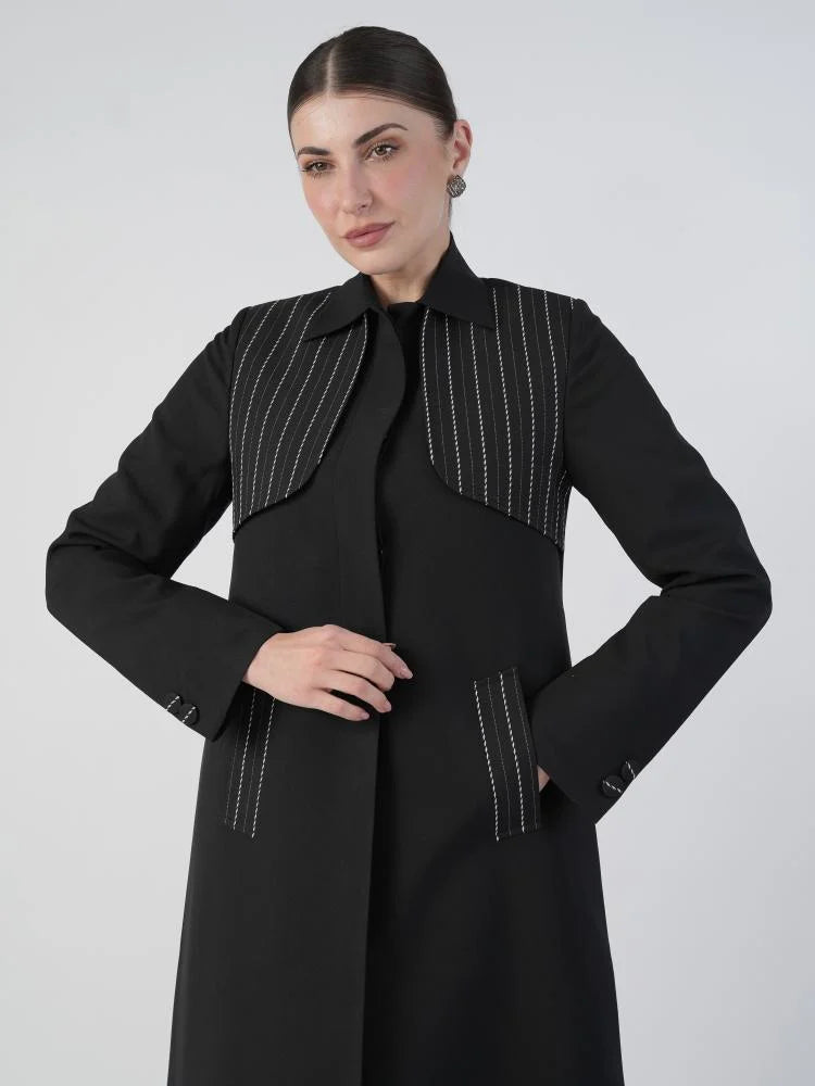 Formal Black Blazer Abaya with Shaila