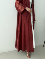 Rust Lace Abaya with Shaila