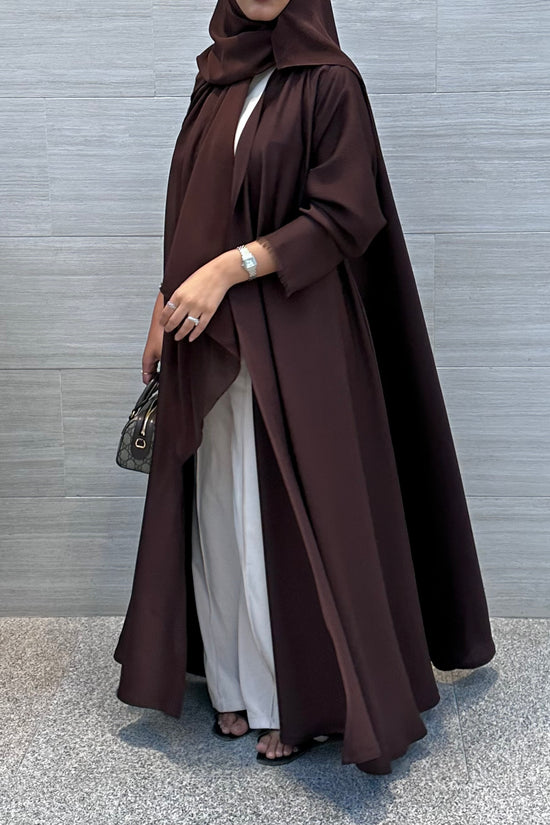 Cloche Cut Abaya - Brown