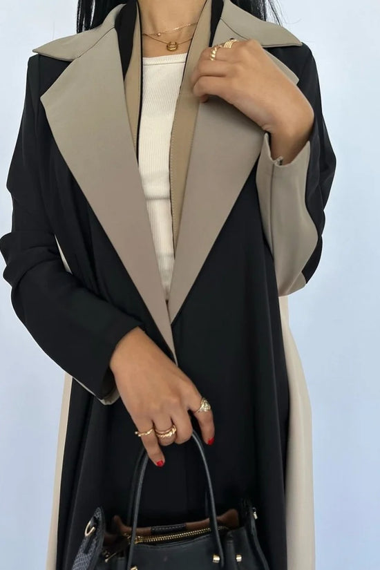 Black & Brown Blazer Abaya