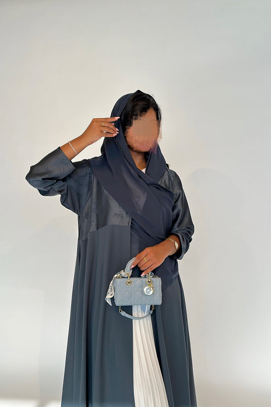 Flared cut with a collar Abaya - Green