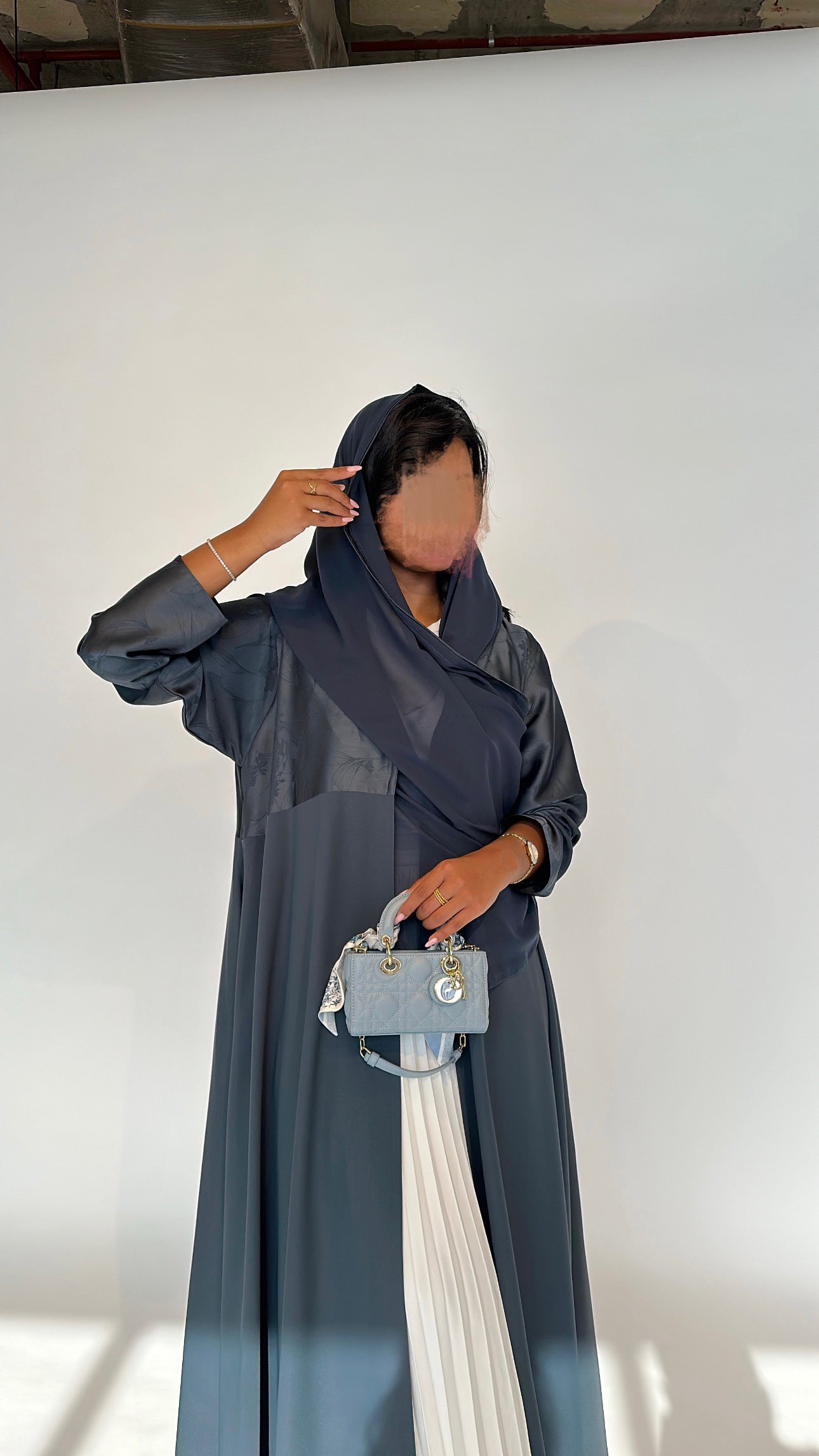 Flared cut with a collar Abaya - Green