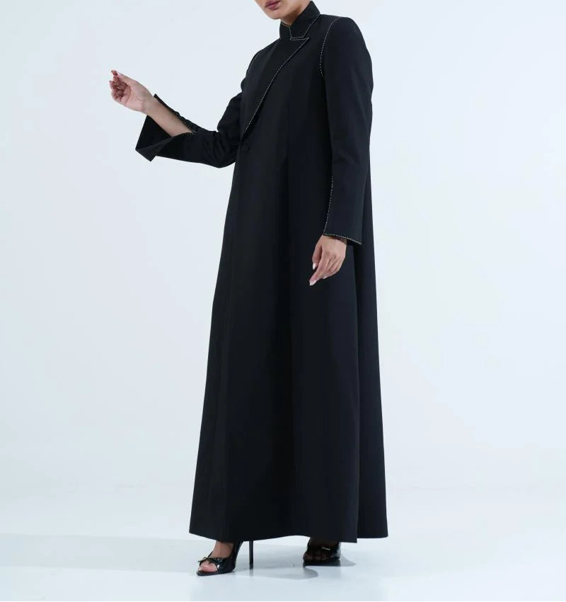 Hand-Embroidered Blazer Abaya