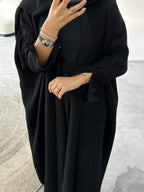 Black buttons classic Abaya