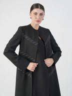 Elegant Black Blazer Abaya with Shaila