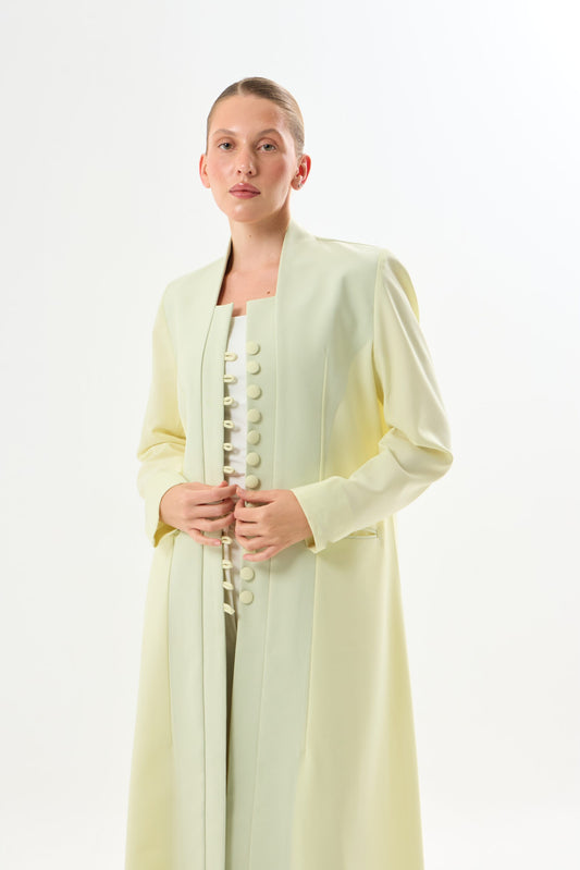 Butter Yellow Straight Abaya - Can be Customized in many colors