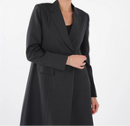 Classic Black Blazer Collar Open Abaya