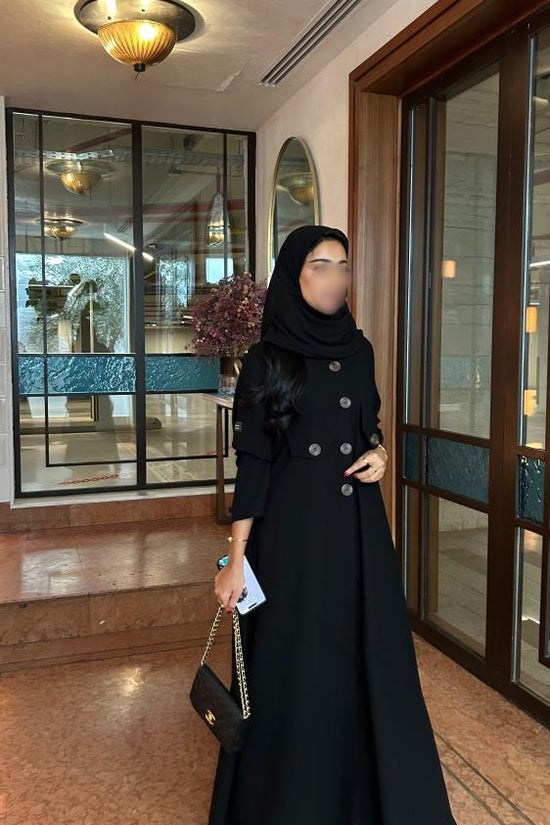 Black Coat Design with button details