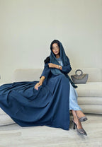Teal Cloche cut Abaya with Shaila