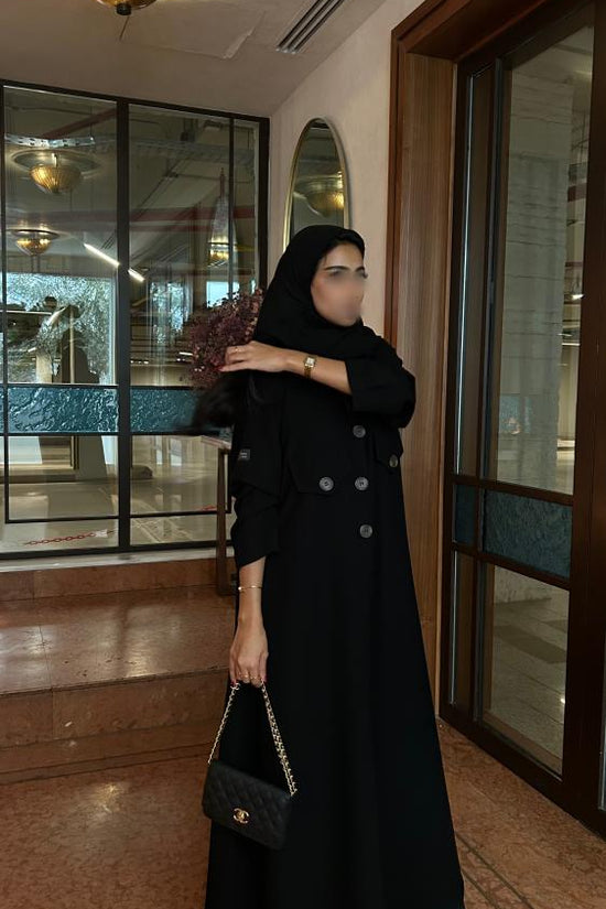 Black Coat Design with button details