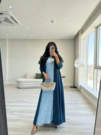 Teal Cloche cut Abaya with Shaila