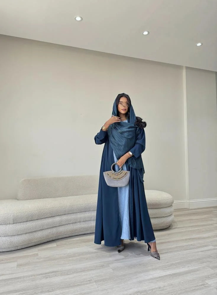 Teal Cloche cut Abaya with Shaila