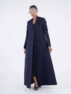 Premium Navy Blue Blazer Abaya with Matching Shaila
