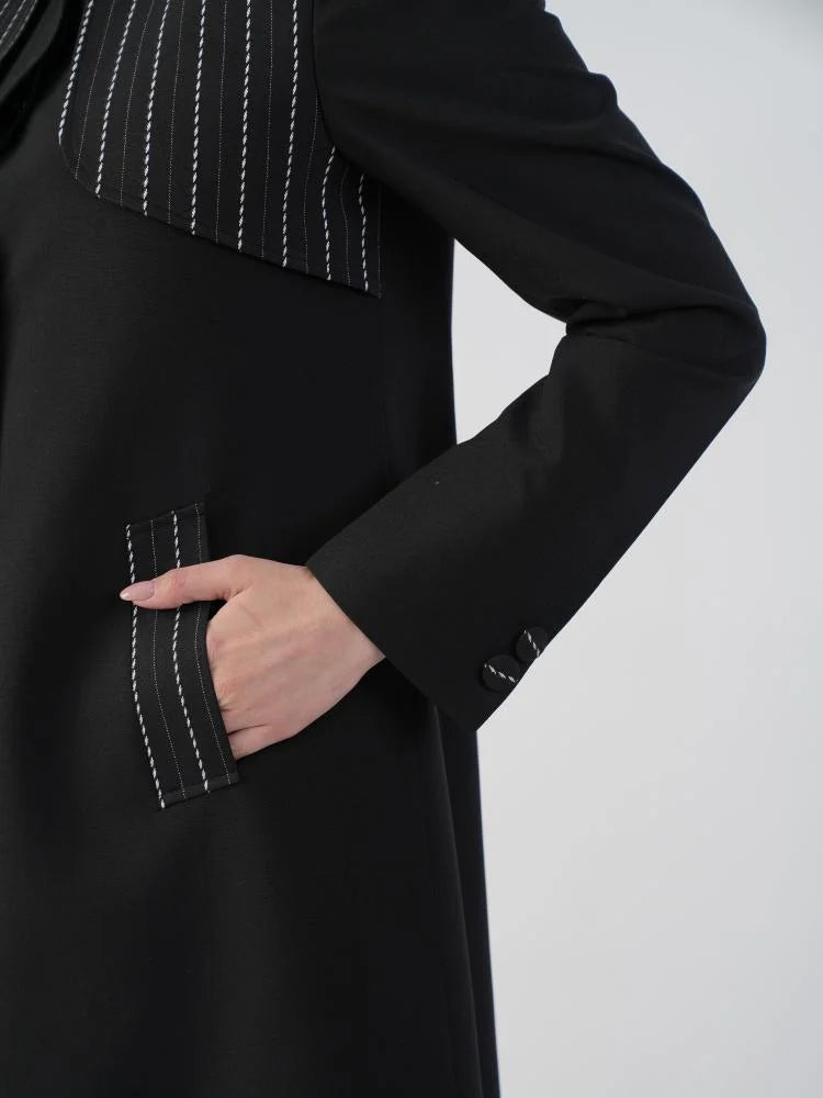 Formal Black Blazer Abaya with Shaila