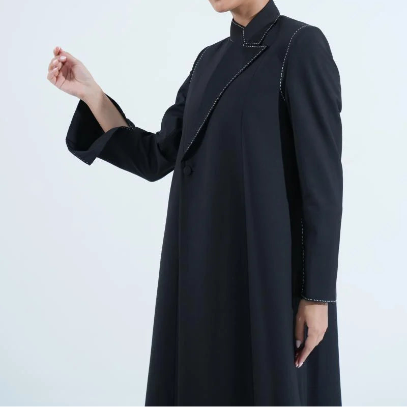 Hand-Embroidered Blazer Abaya