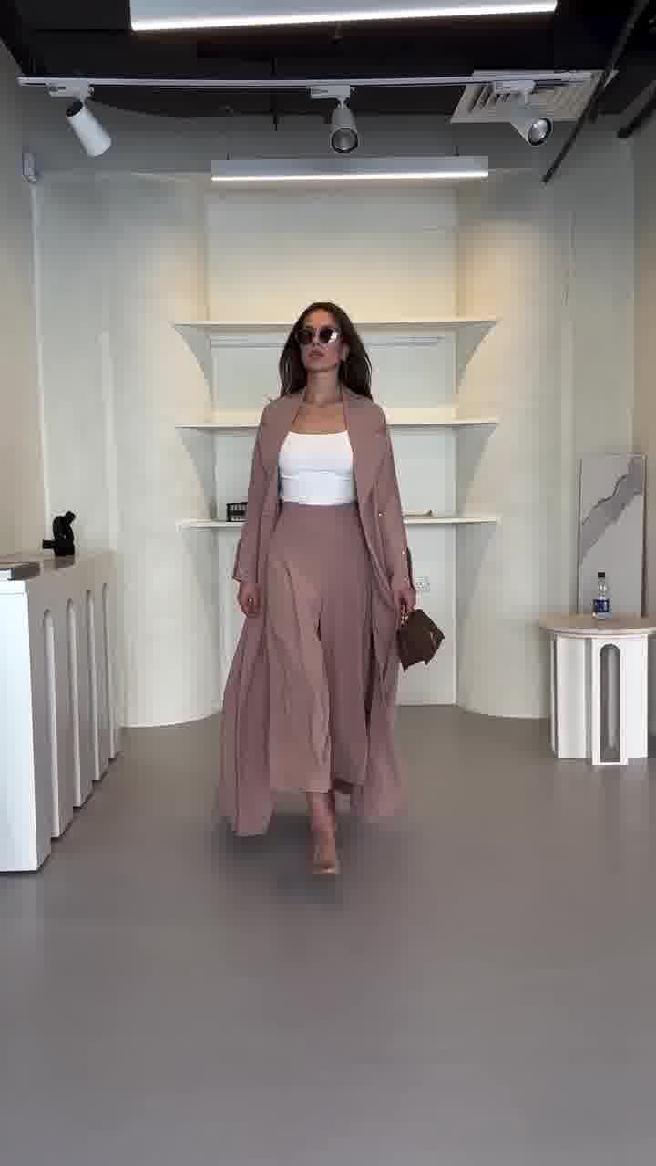 Long Blazer Abaya with Matching Pants and Shaila