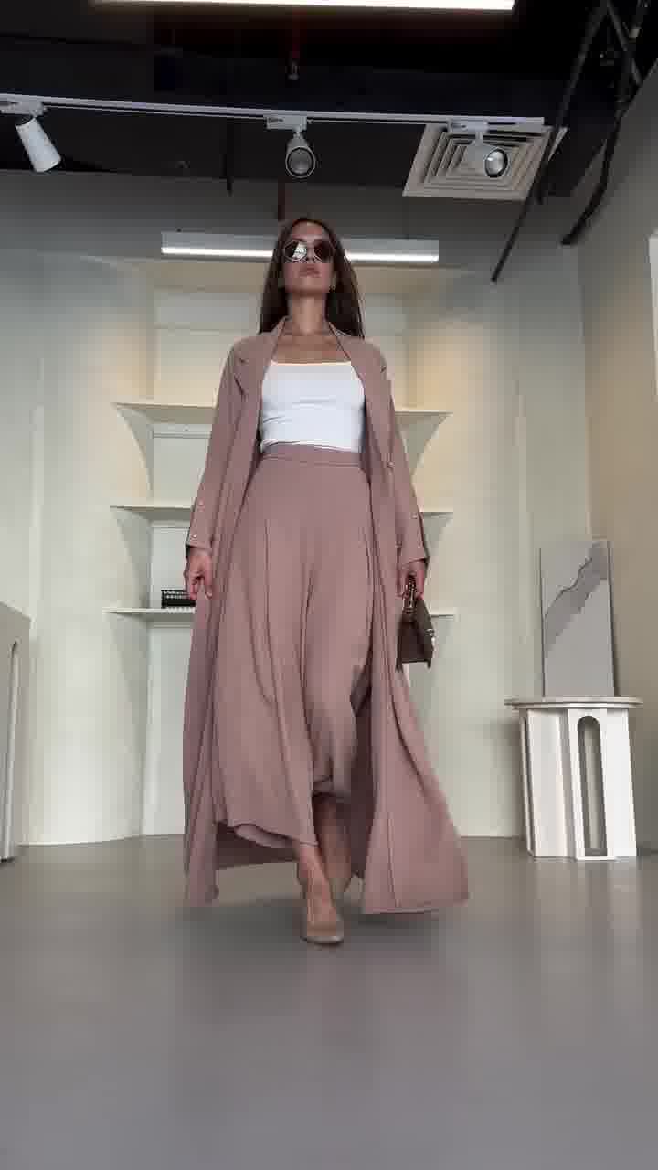 Long Blazer Abaya with Matching Pants and Shaila