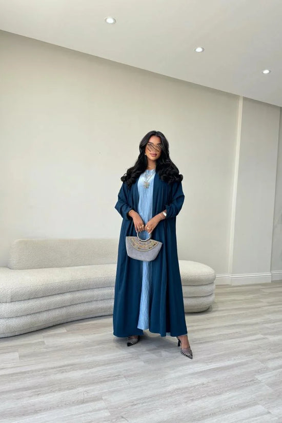 Teal Cloche cut Abaya with Shaila