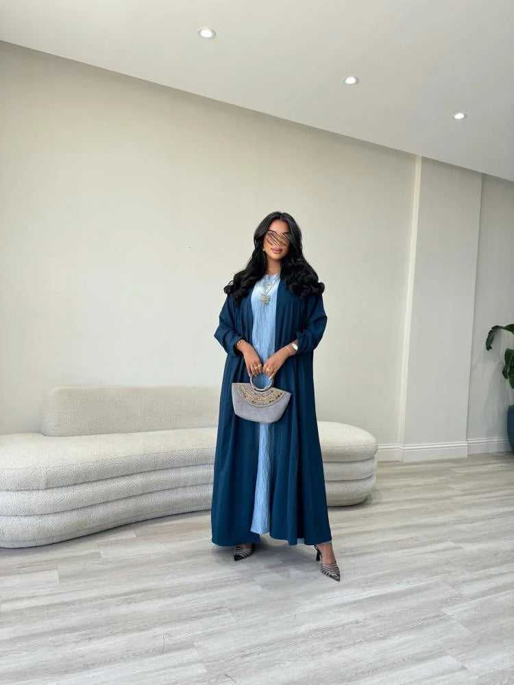 Teal Cloche cut Abaya with Shaila