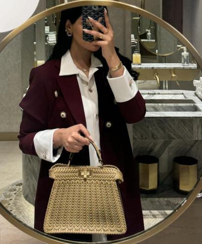 Maroon Blazer Two Tone Abaya with Button Detail