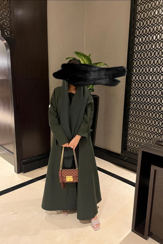 Olive Cloche cut Abaya