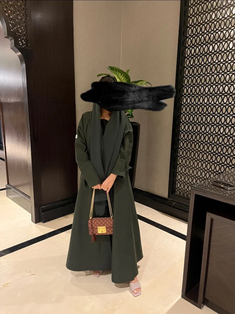 Olive Cloche cut Abaya