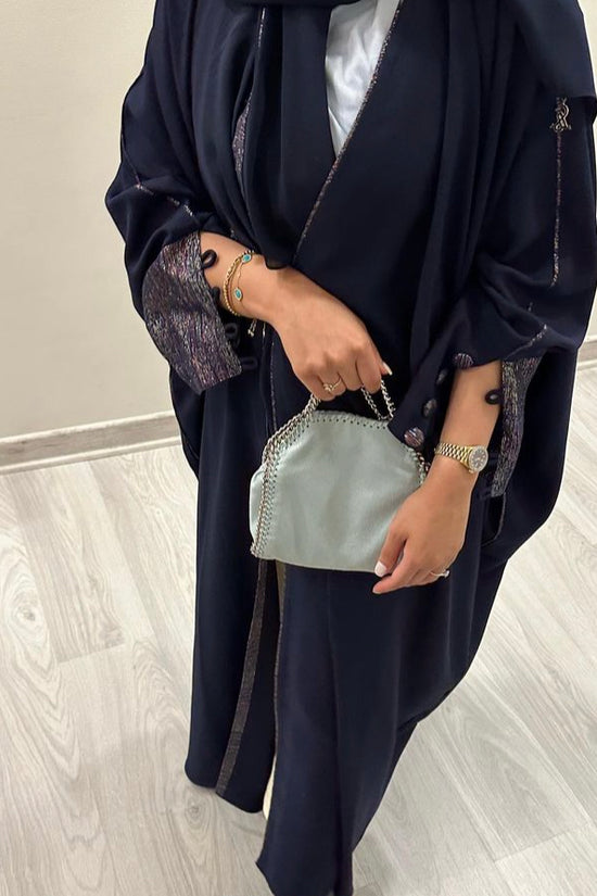 Indonesian crepe with zari linen Abaya