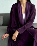 Purple abaya with thread work