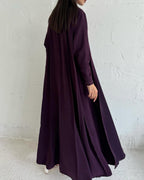 Purple abaya with thread work