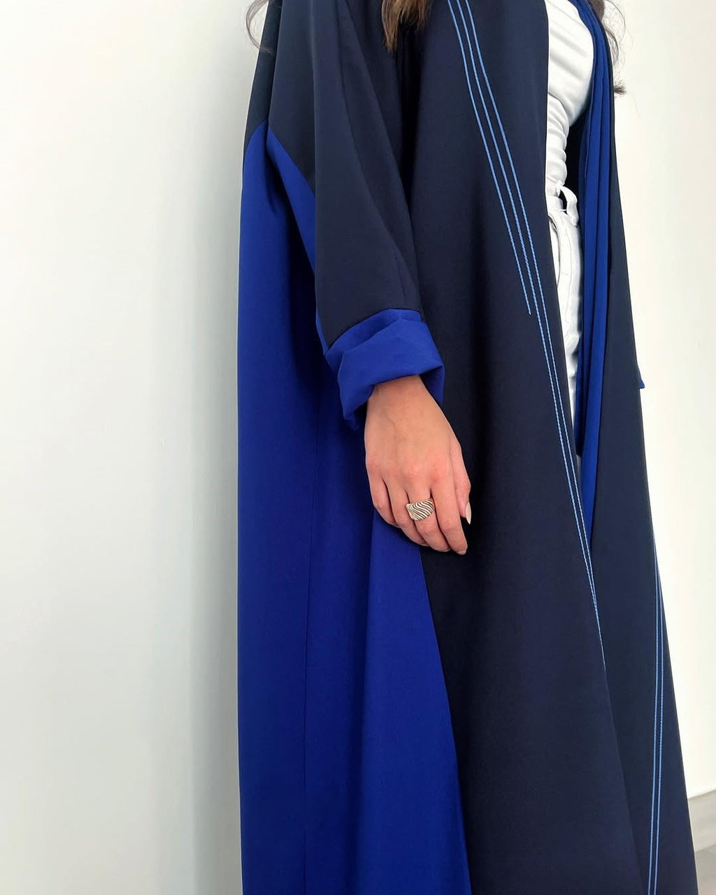 Double Shade Navy abaya with thread work