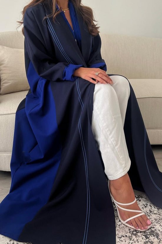 Double Shade Navy abaya with thread work