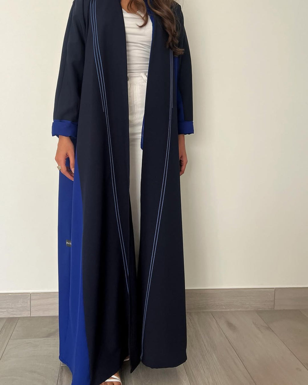 Double Shade Navy abaya with thread work